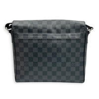 District Messenger Black in Coated Canvas, Silver hardware