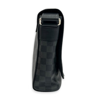 District Messenger Black in Coated Canvas, Silver hardware