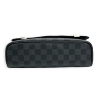 District Messenger Black in Coated Canvas, Silver hardware