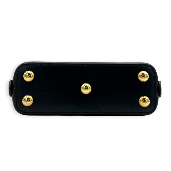Horsebit 1955 Top Handle Bag Black in Calfskin, Gold hardware