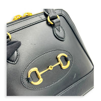 Horsebit 1955 Top Handle Bag Black in Calfskin, Gold hardware