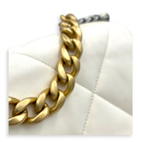 C19 Top Handle Bag White in Lambskin, Mixed hardware