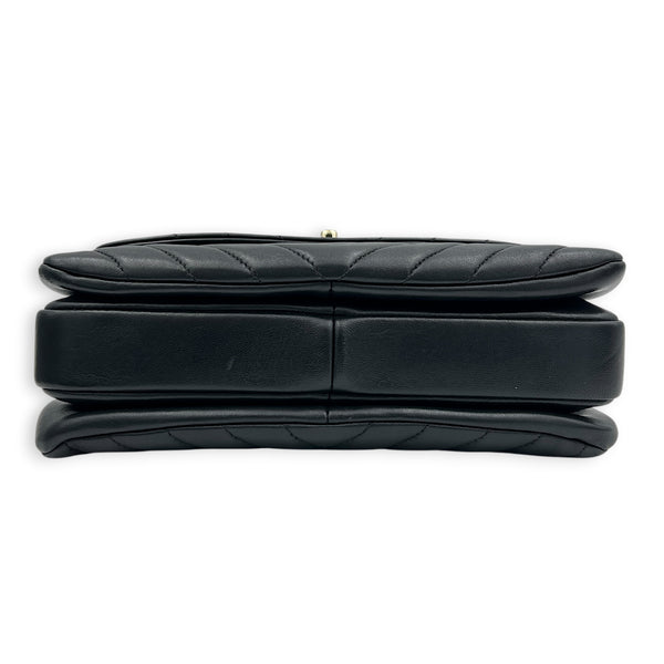 Trendy CC Black Top Handle Bag in Lambskin, Gold hardware