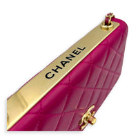 CC Trendy Pink Wallet On Chain in Lambskin, Gold hardware