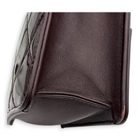 23A Top Handle Bag Brown in Patent Leather, Gold hardware