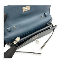 Kelly To Go Bleu de Prusse Wallet in Epsom, Palladium hardware