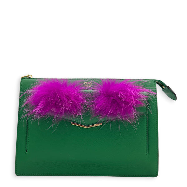 Monster Multi-colour Clutch in Calfskin, Gold hardware