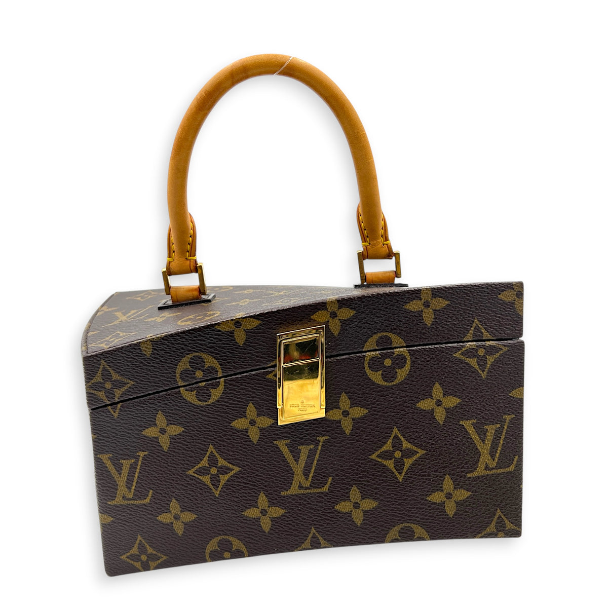 x Frank Gehry Iconoclasts Twisted Box Bag Brown in Monogram Coated Canvas, Gold hardware