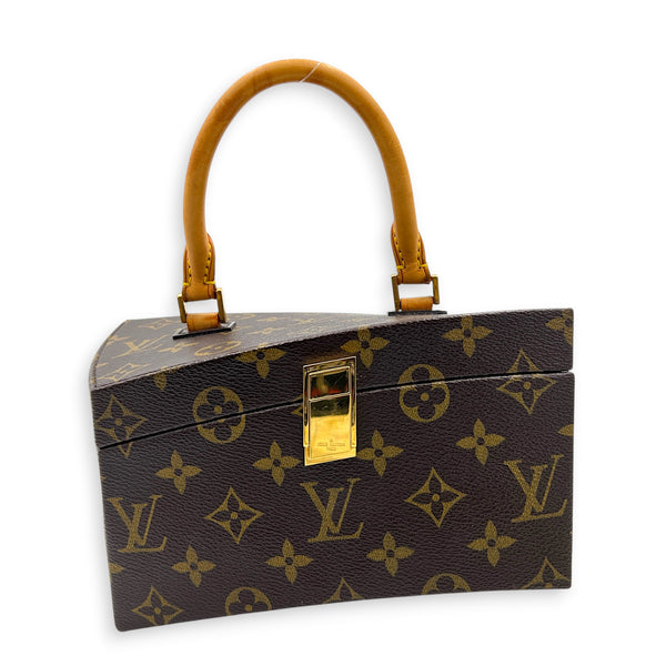 x Frank Gehry Iconoclasts Twisted Box Bag Brown in Monogram Coated Canvas, Gold hardware