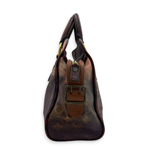 x Richard Prince Graduate Jokes Brown Top Handle Bag in Monogram Coated Canvas, Antique Brass hardware