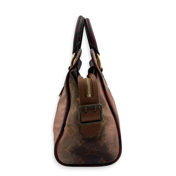 x Richard Prince Graduate Jokes Brown Top Handle Bag in Monogram Coated Canvas, Antique Brass hardware