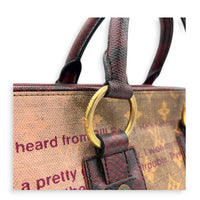 x Richard Prince Graduate Jokes Brown Top Handle Bag in Monogram Coated Canvas, Antique Brass hardware