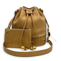 CC Bucket Bag Beige in Caviar Leather, Gold hardware