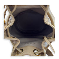 CC Bucket Bag Beige in Caviar Leather, Gold hardware