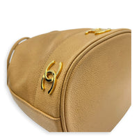 CC Bucket Bag Beige in Caviar Leather, Gold hardware