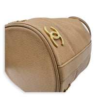 CC Bucket Bag Beige in Caviar Leather, Gold hardware