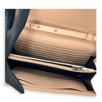Cassandre Wallet On Chain Pink in Caviar Leather, Silver hardware