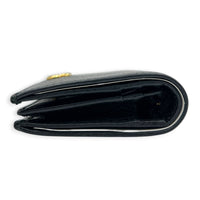 GG Marmont Card Holder Nero in Calfskin, Gold hardware