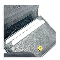 GG Marmont Card Holder Nero in Calfskin, Gold hardware