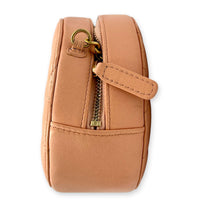 Round CC Mini Pink Crossbody Bag in Lambskin, Gold hardware