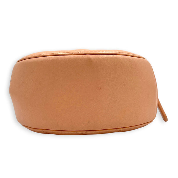 Round CC Mini Pink Crossbody Bag in Lambskin, Gold hardware
