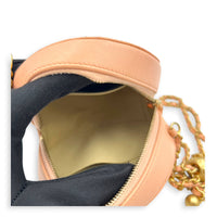 Round CC Mini Pink Crossbody Bag in Lambskin, Gold hardware