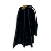 Cassandre Shoulder Bag Noir in Calfskin, Gold hardware