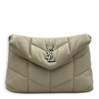 Loulou Crème Vintage Shoulder Bag in Lambskin, Silver hardware