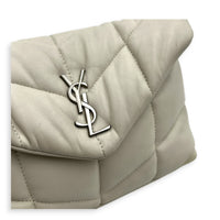 Loulou Crème Vintage Shoulder Bag in Lambskin, Silver hardware