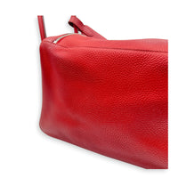 Lindy 34 Rouge Casaque Shoulder Bag in Clemence, Palladium hardware