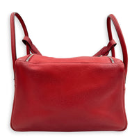 Lindy 34 Rouge Casaque Shoulder Bag in Clemence, Palladium hardware