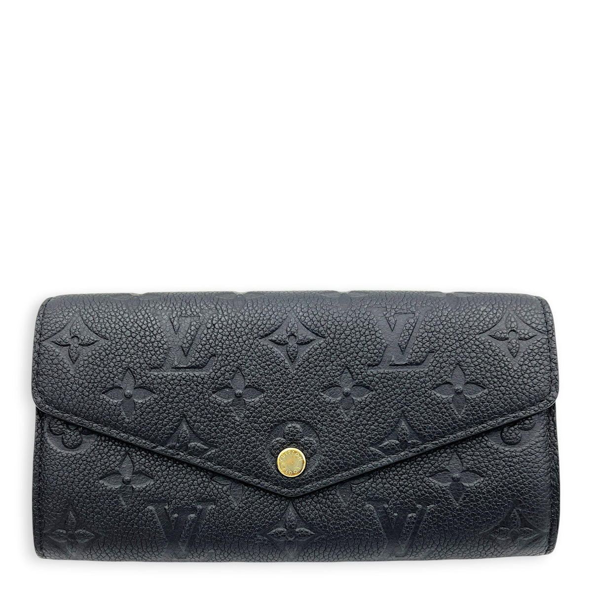 Sarah Wallet Black in Monogram Empreinte Leather, Gold hardware