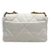 C19 Small White Top Handle Bag in Lambskin, Mixed hardware