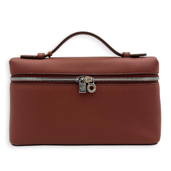 Extra Pocket L19 Kummel Top Handle Bag in Calfskin, Silver hardware