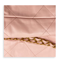 22 Tote Shoulder Bag Light Pink in Calfskin, Gold hardware