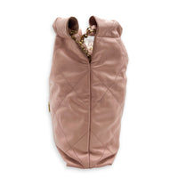 22 Tote Shoulder Bag Light Pink in Calfskin, Gold hardware