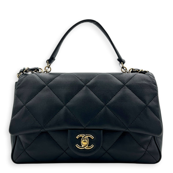 CC Top Handle Bag Blue in Calfskin, Gold hardware