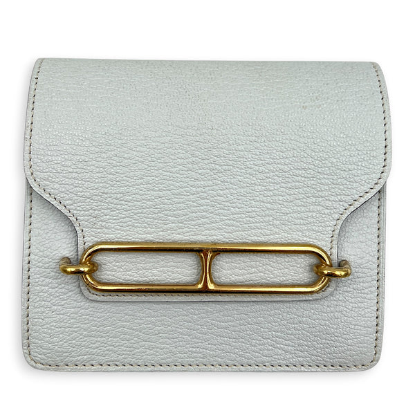 Roulis Slim Blue Glacier in Chevre Leather, Gold hardware
