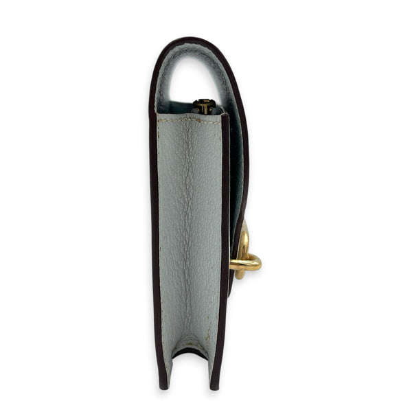 Roulis Slim Blue Glacier in Chevre Leather, Gold hardware