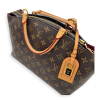 Petit Palais Top Handle Bag Brown in Monogram Coated Canvas, Gold hardware