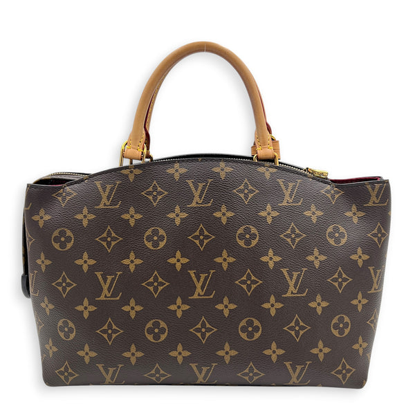 Petit Palais Top Handle Bag Brown in Monogram Coated Canvas, Gold hardware