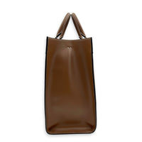 Sunshine Brown Tote Bag in Raffia, Gold hardware