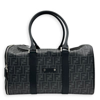 FF Black Pet Carrier in Coated Canvas, Silver hardware