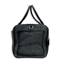 FF Black Pet Carrier in Coated Canvas, Silver hardware