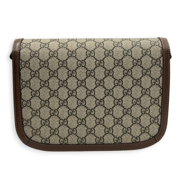 Horsebit 1955 Shoulder Bag Small Beige Ebony, Gold hardware