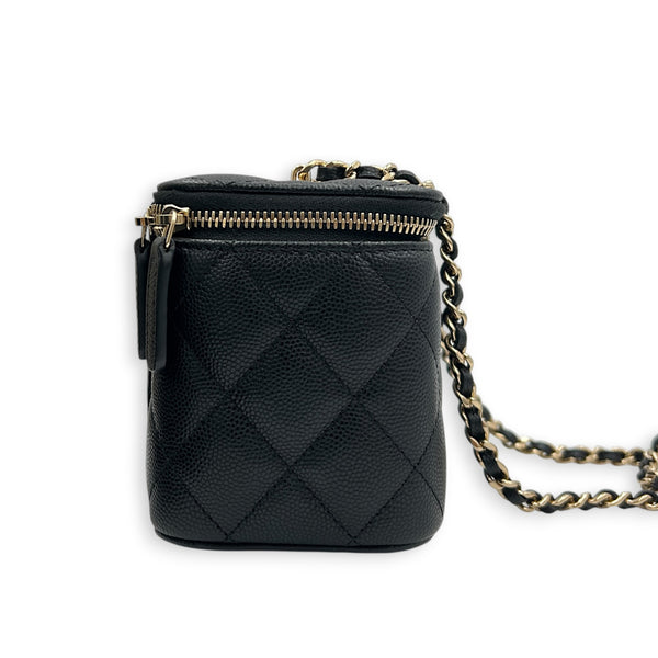 Vanity Vanity Bag Small Black in Caviar Leather, Light Gold hardware