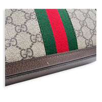Ophidia Top Handle Bag Brown in Coated Canvas, Gold hardware