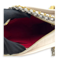 Gabrielle Shoulder Bag Small White in Calfskin, Mixed hardware