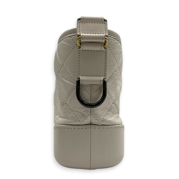 Gabrielle Shoulder Bag Small White in Calfskin, Mixed hardware