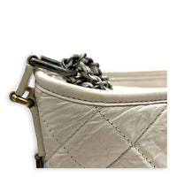 Gabrielle Shoulder Bag Small White in Calfskin, Mixed hardware